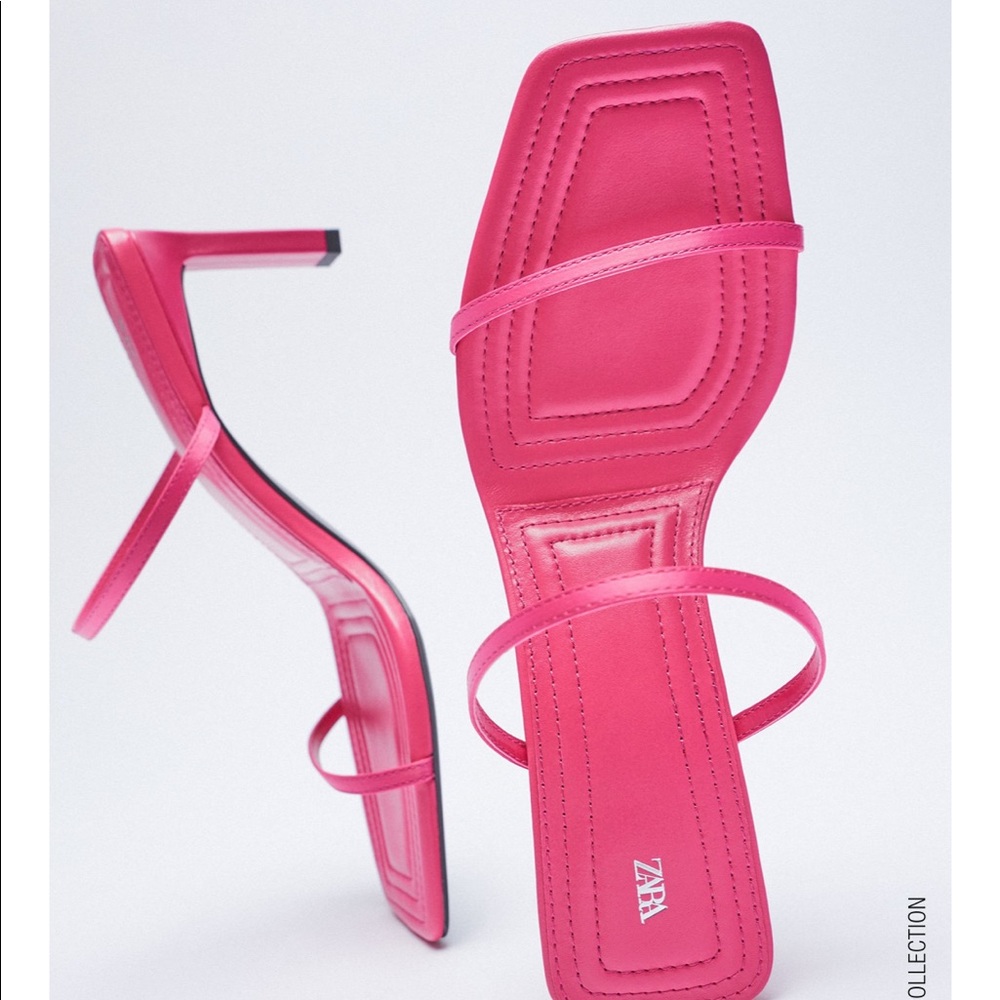 Zara pink heeled sandals